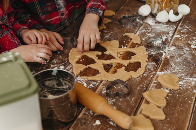 Christmas baking with your University housemates.