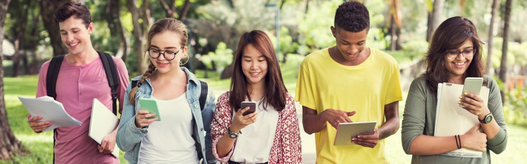 Students Reading Tablets